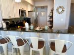 Additional seating at the kitchen counter